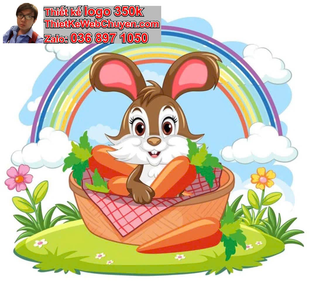 Thỏ chibi ăn uống trong công viên
