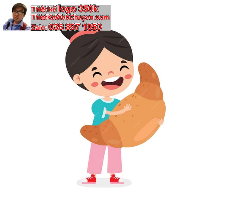 bé gái chibi ăn bánh mì