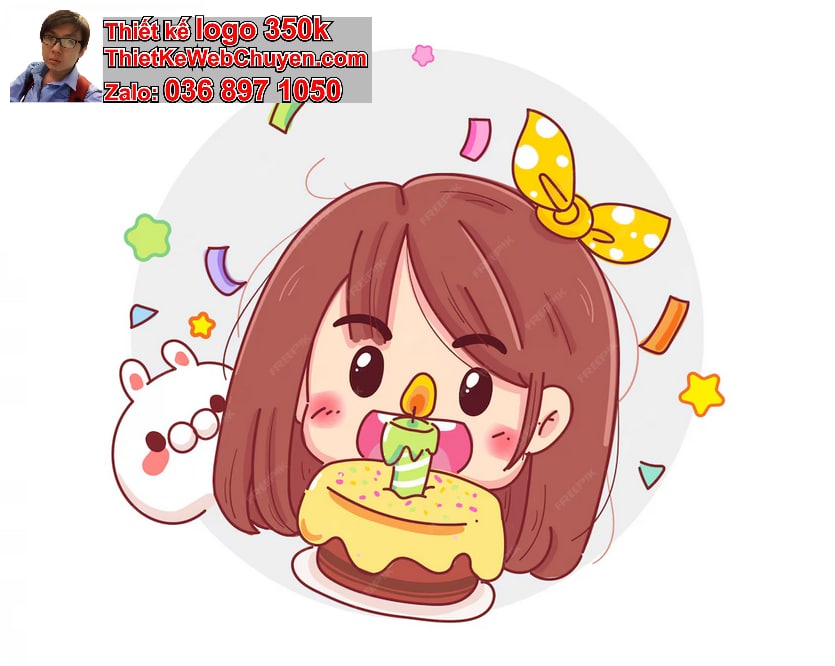Bé Gái Chibi Ăn Bánh Ngọt