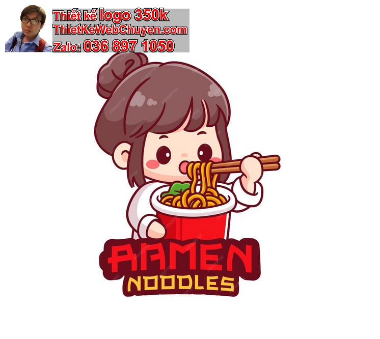 bé gái chibi ăn ramen