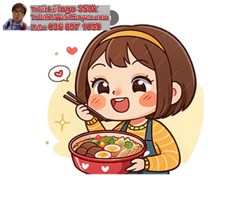 Bé Gái Chibi Ngồi Quán Ăn Vặ