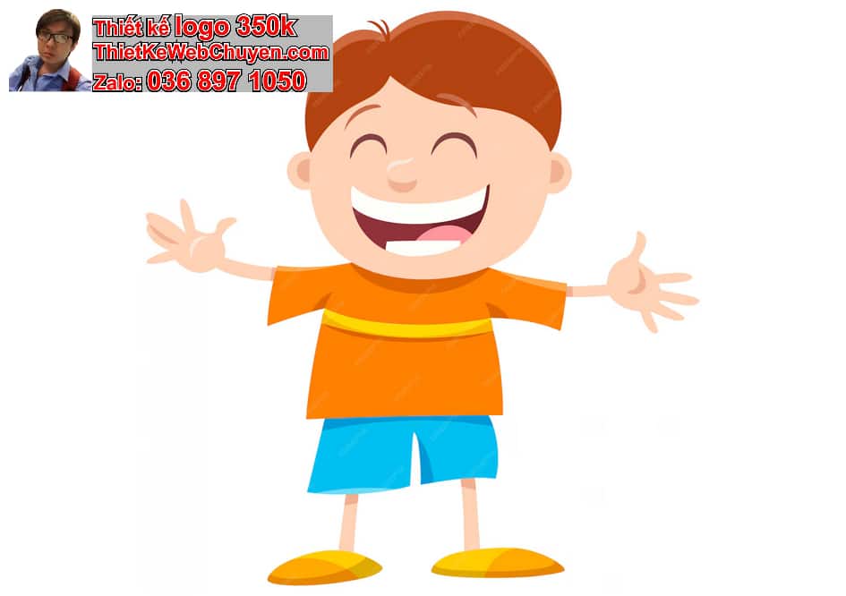 bé trai chibi biểu cảm vui vẻ
