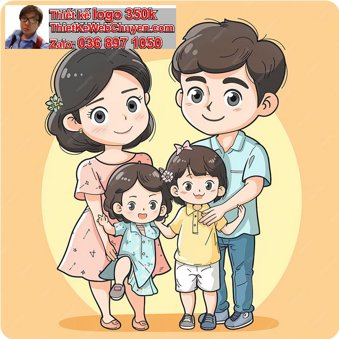 cách vẽ chibi gia đình dễ thương
