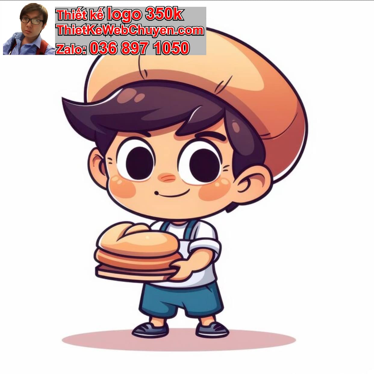 Chàng trai chibi ăn bánh ngọt