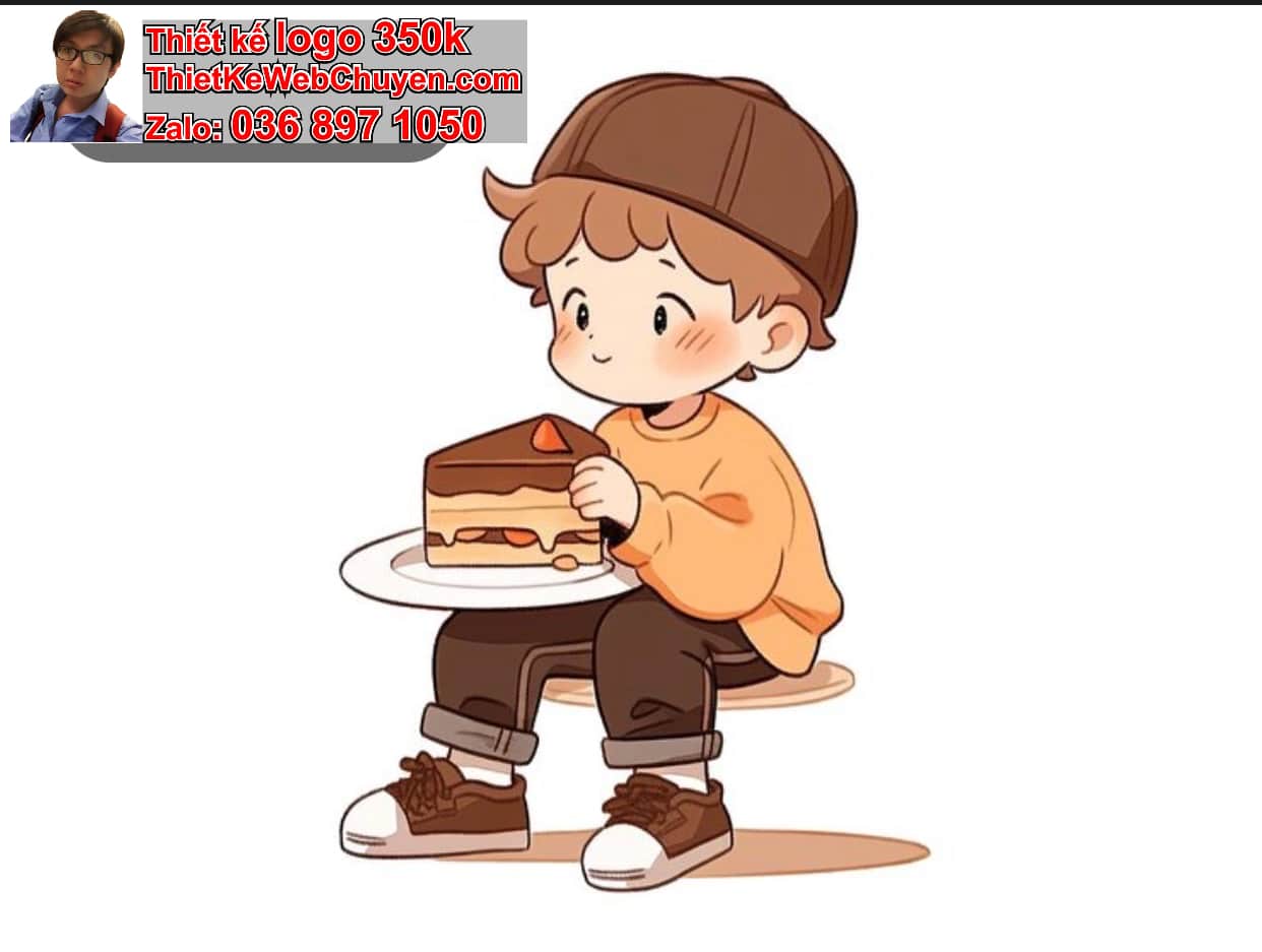 Chàng trai chibi ăn bánh ngọt