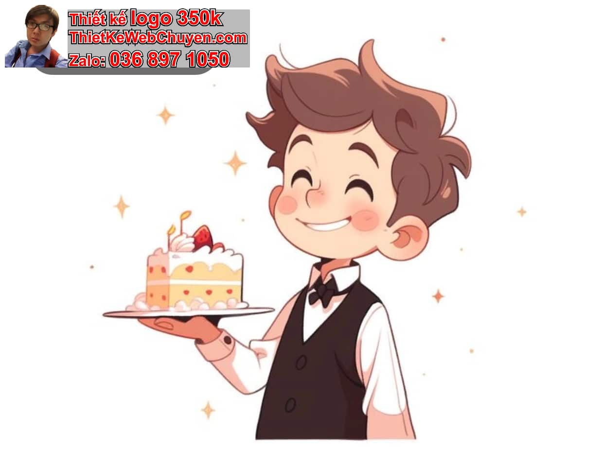 Chàng trai chibi ăn bánh ngọt