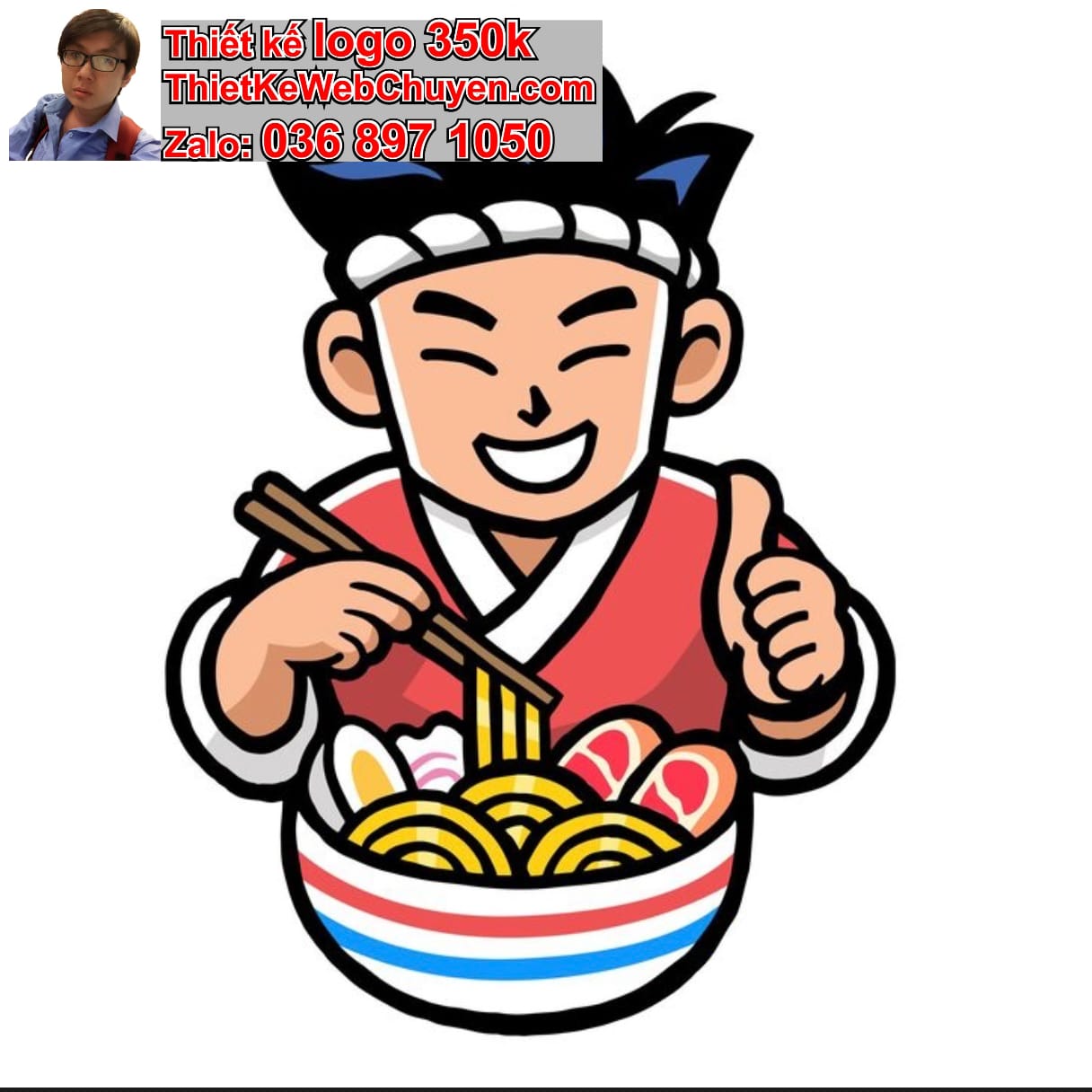 Chàng trai chibi ăn bún