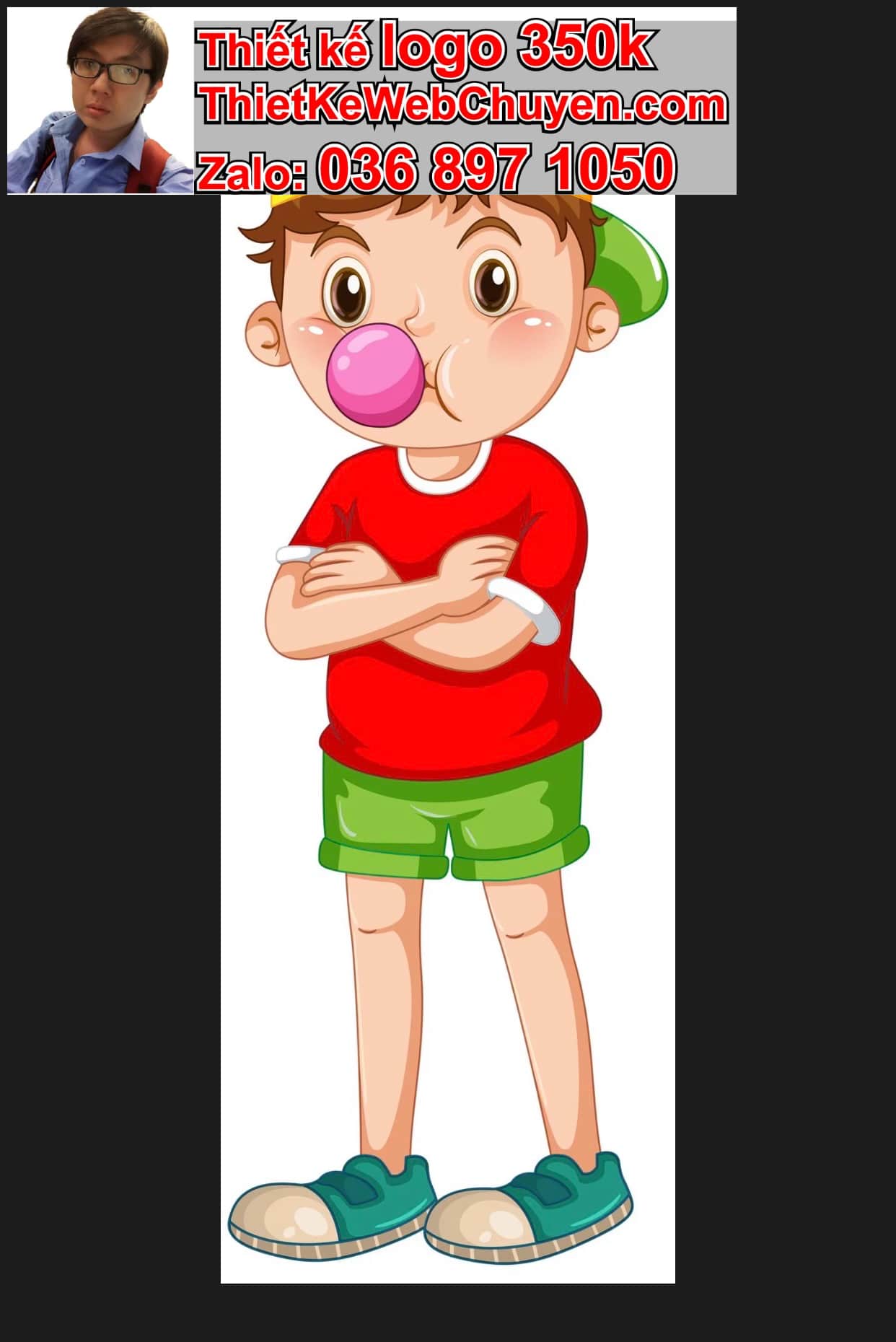 Chàng trai chibi ăn kẹo