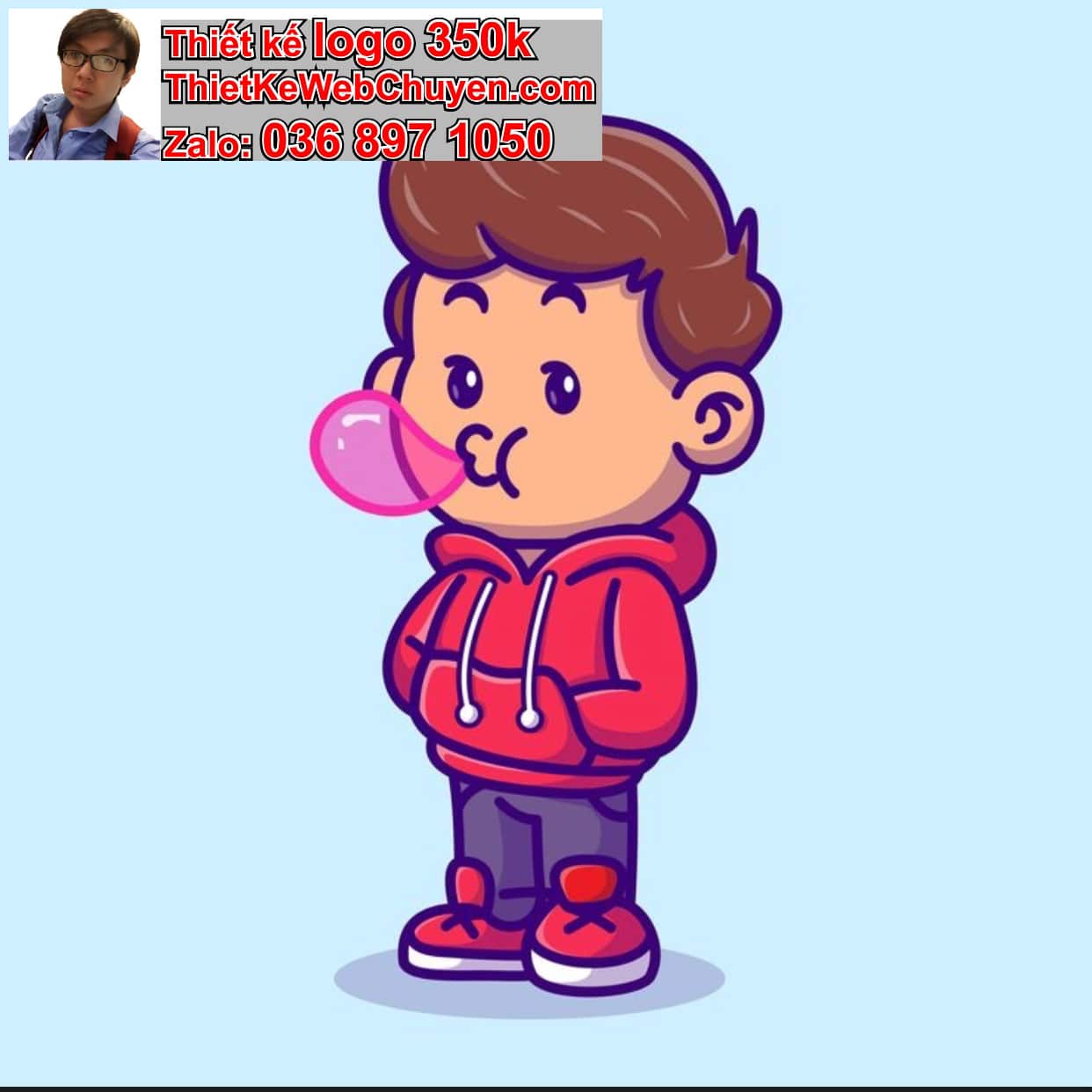 Chàng trai chibi ăn kẹo