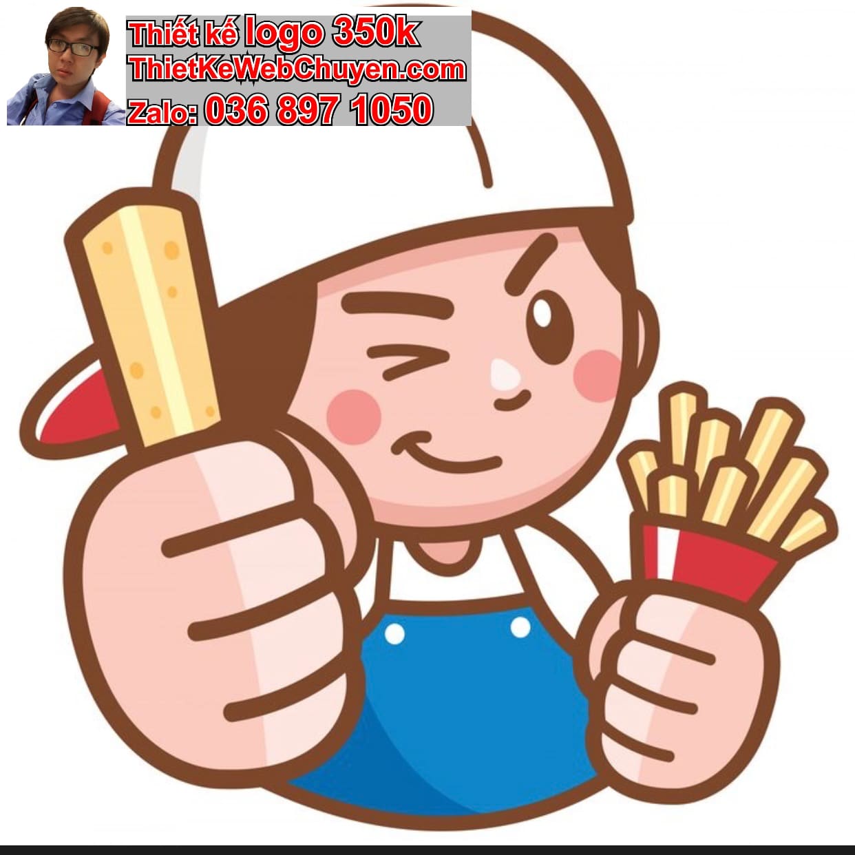 Chàng trai chibi ăn khoai tây chiên