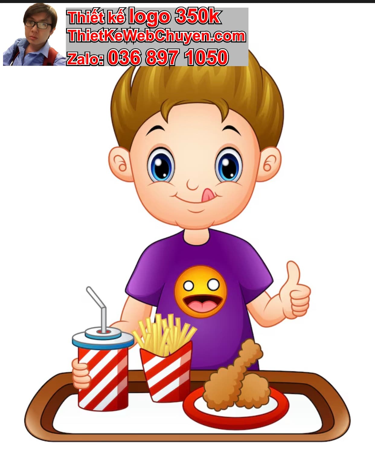 Chàng trai chibi ăn khoai tây chiên