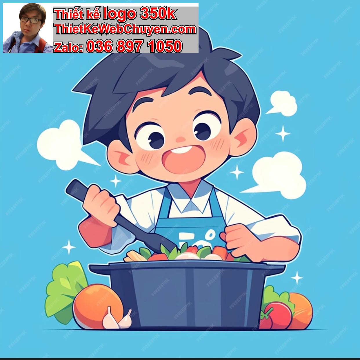 Chàng trai chibi ăn lẩu