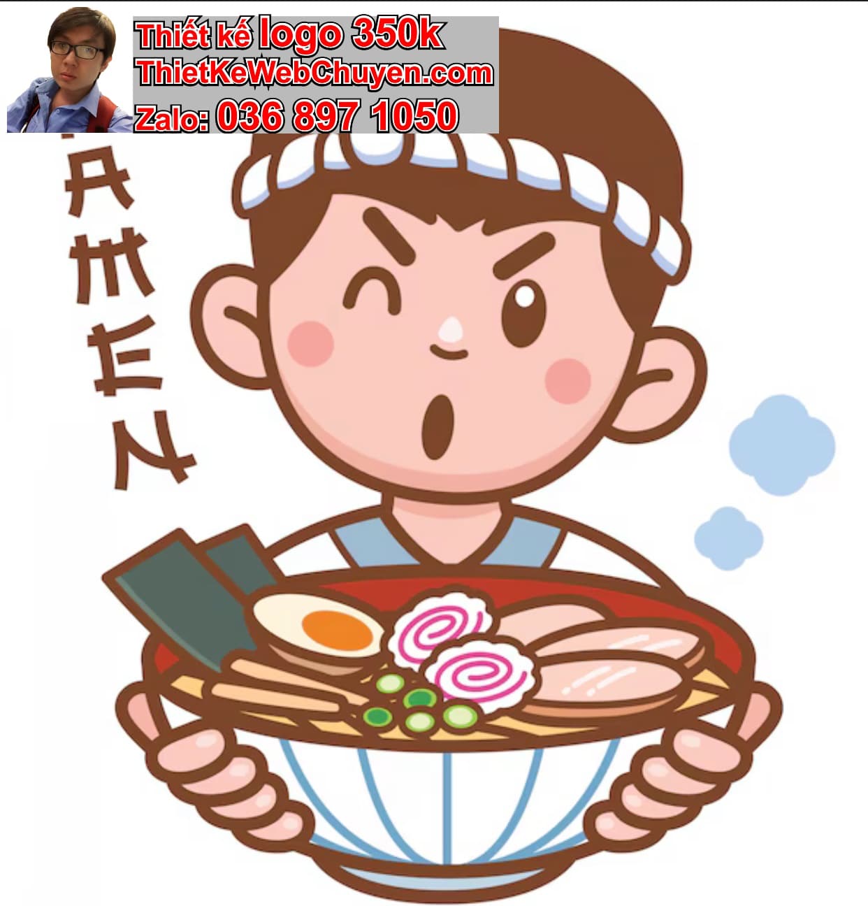 Chàng trai chibi ăn phở