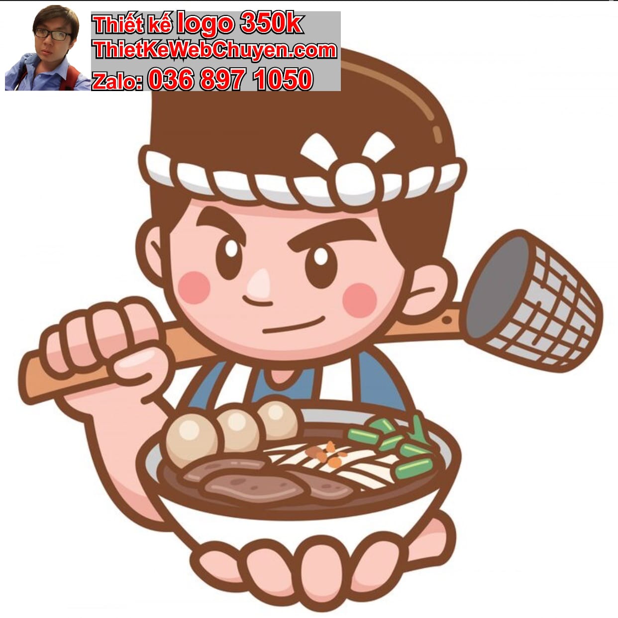 Chàng trai chibi ăn phở