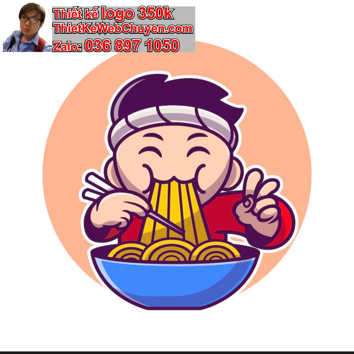 Chàng trai chibi ăn phở