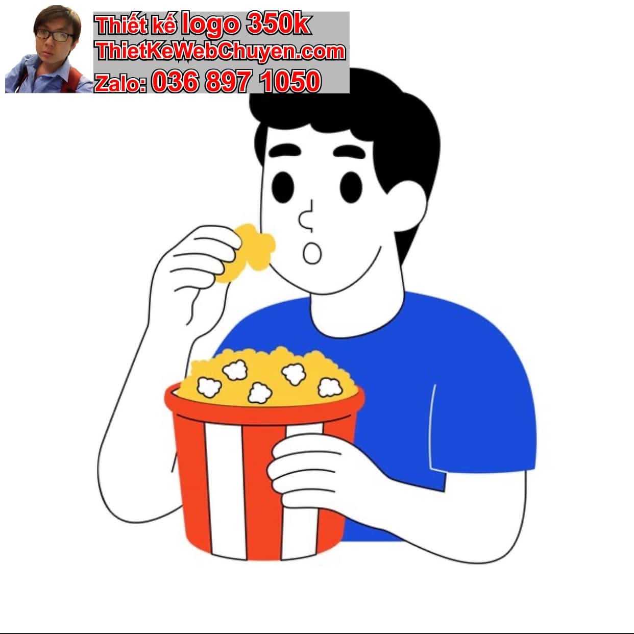 Chàng trai chibi ăn snack