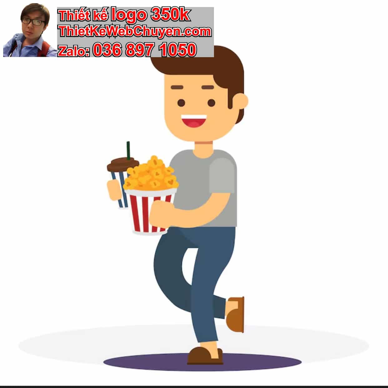 Chàng trai chibi ăn snack