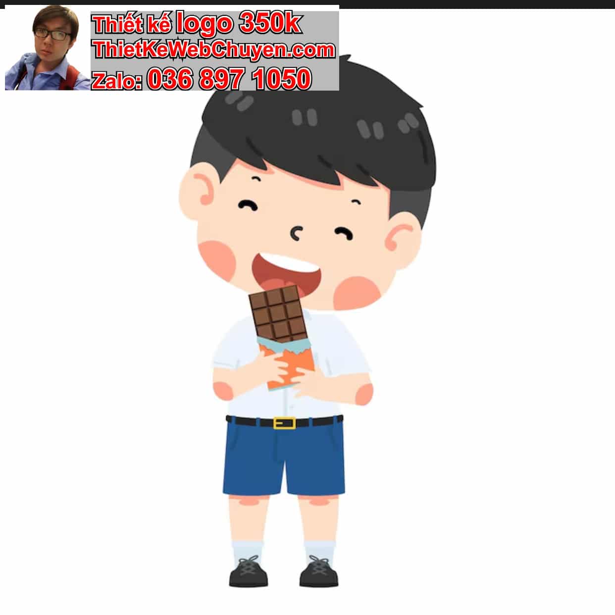 Chàng trai chibi ăn socola 