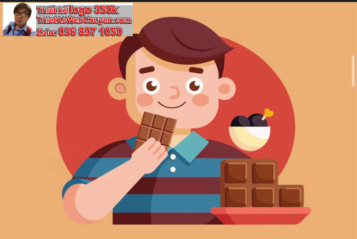 Chàng trai chibi ăn socola 