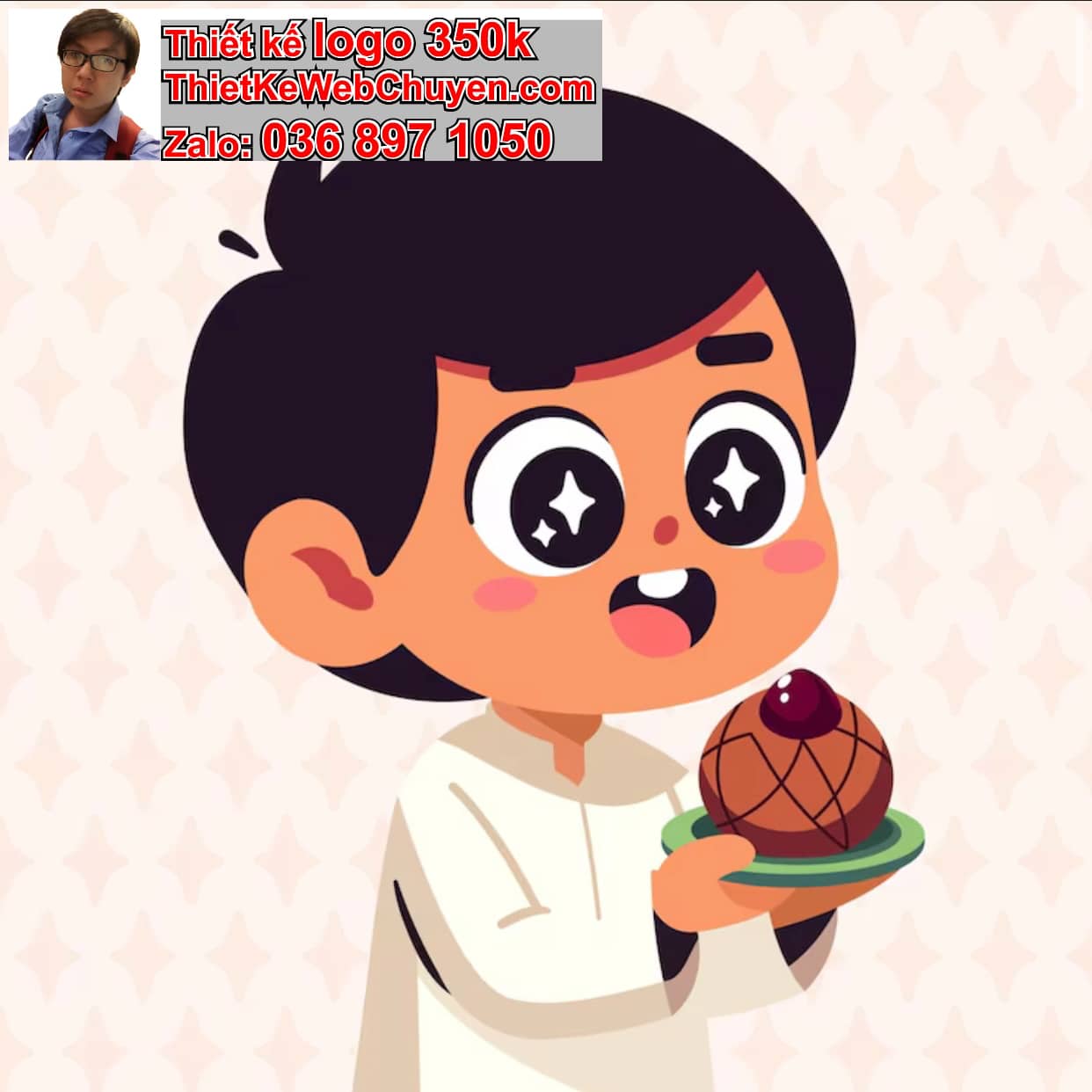 Chàng trai chibi ăn socola 