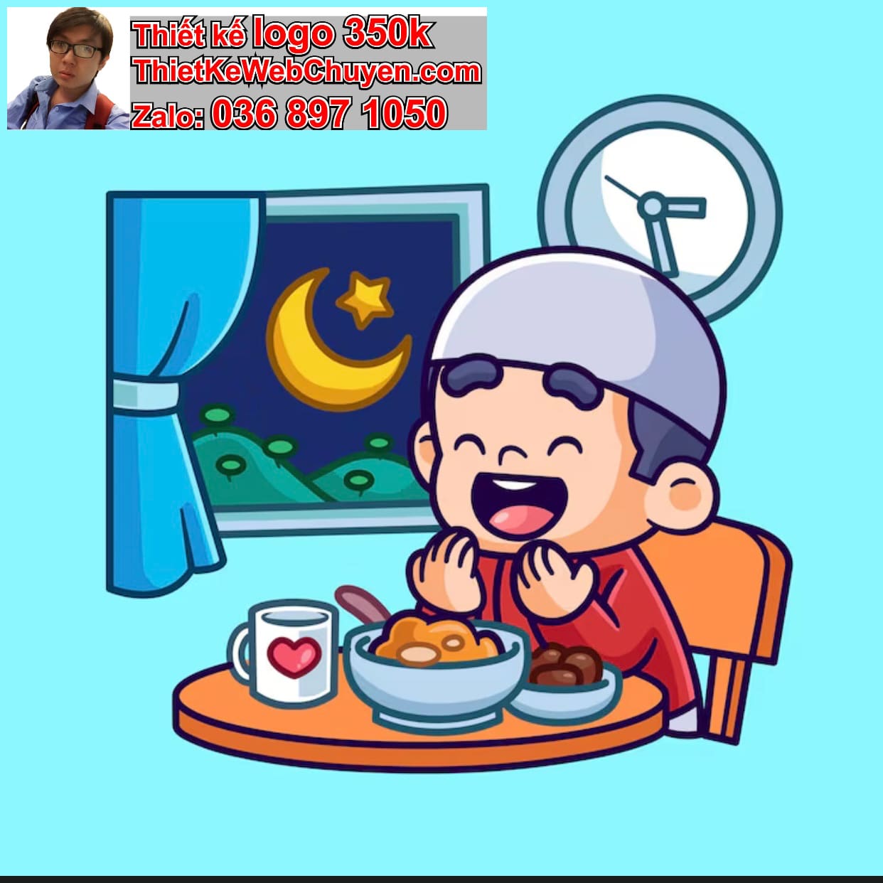 Chàng trai chibi ăn vặt buổi đêm