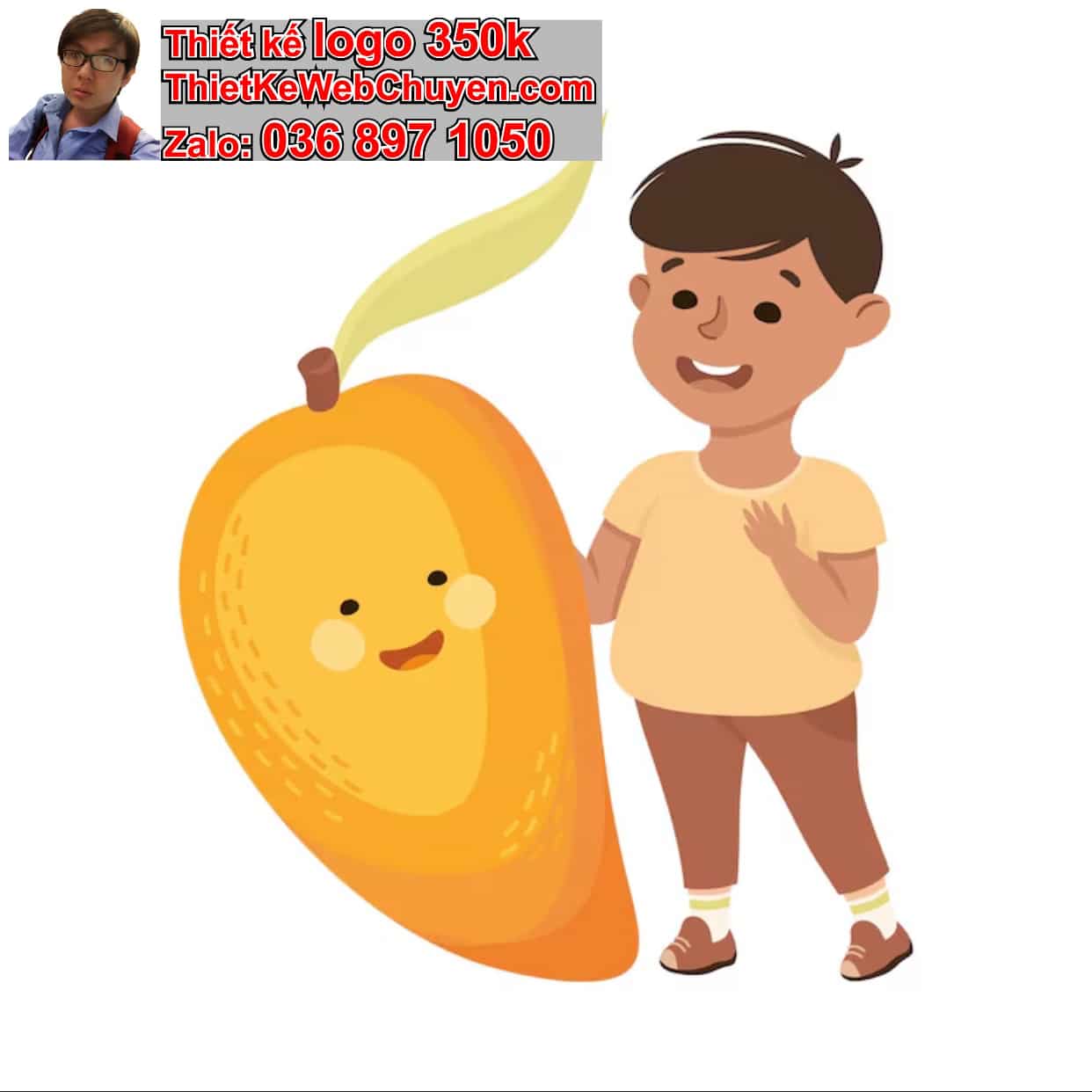 Chàng trai chibi ăn xoài