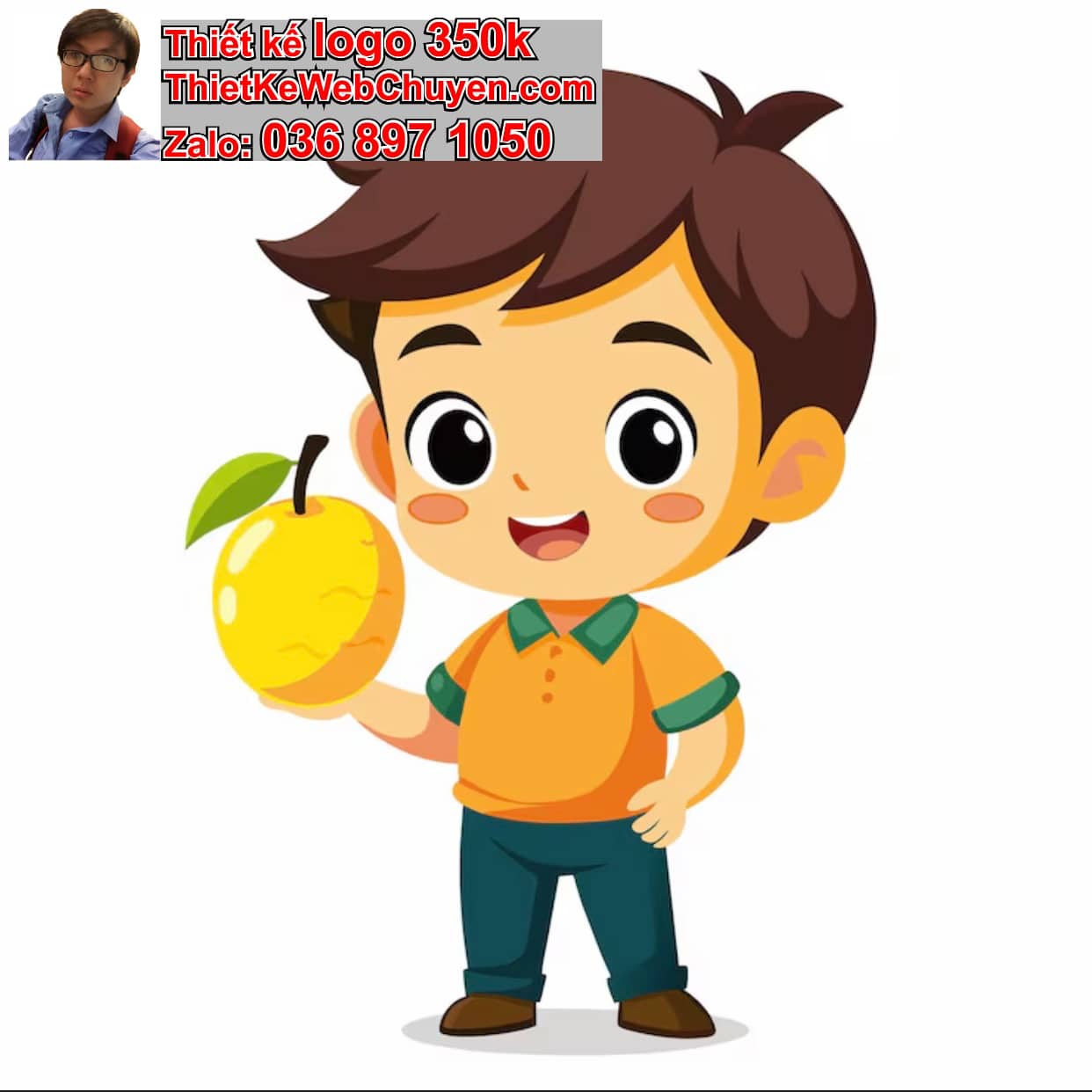 Chàng trai chibi ăn xoài