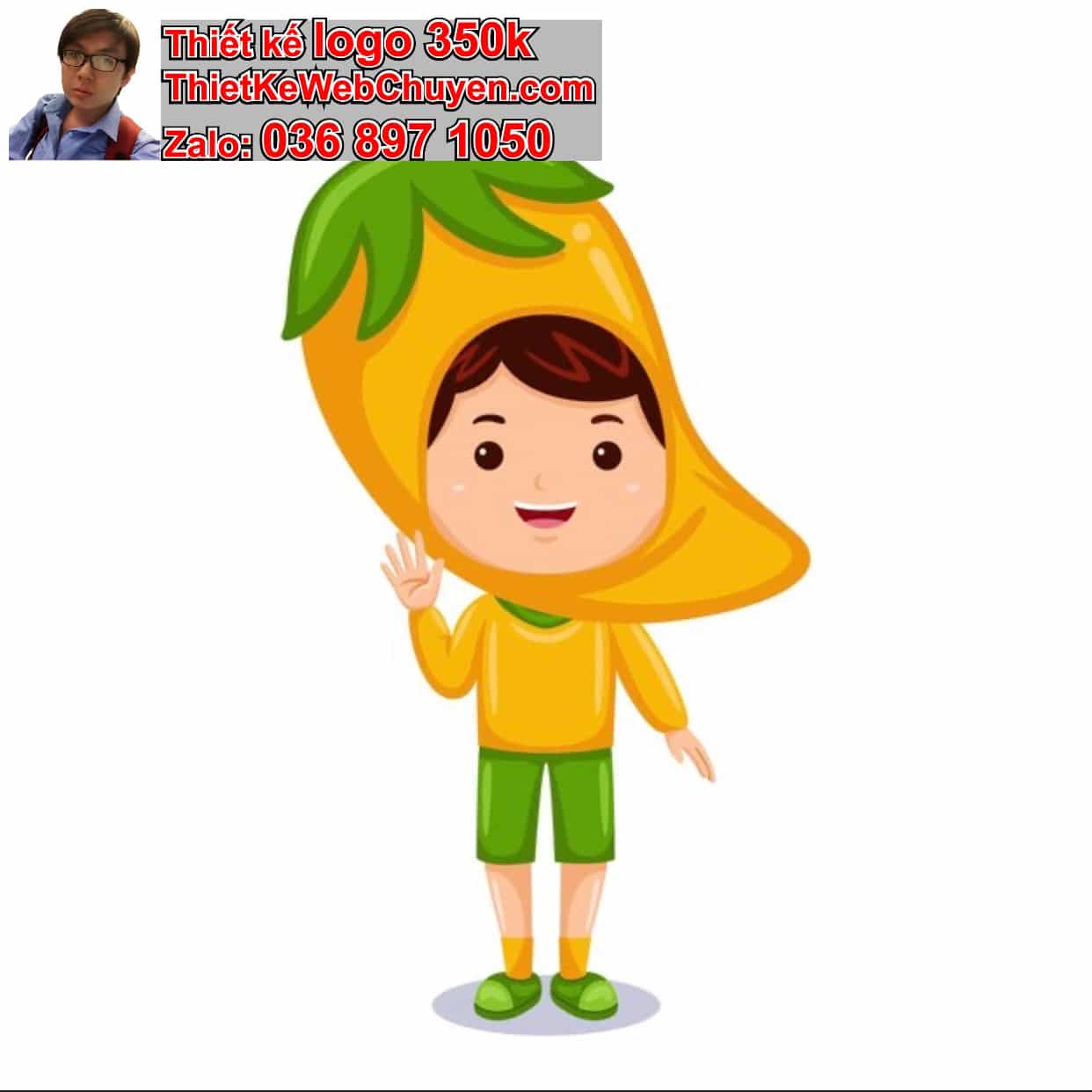 Chàng trai chibi ăn xoài