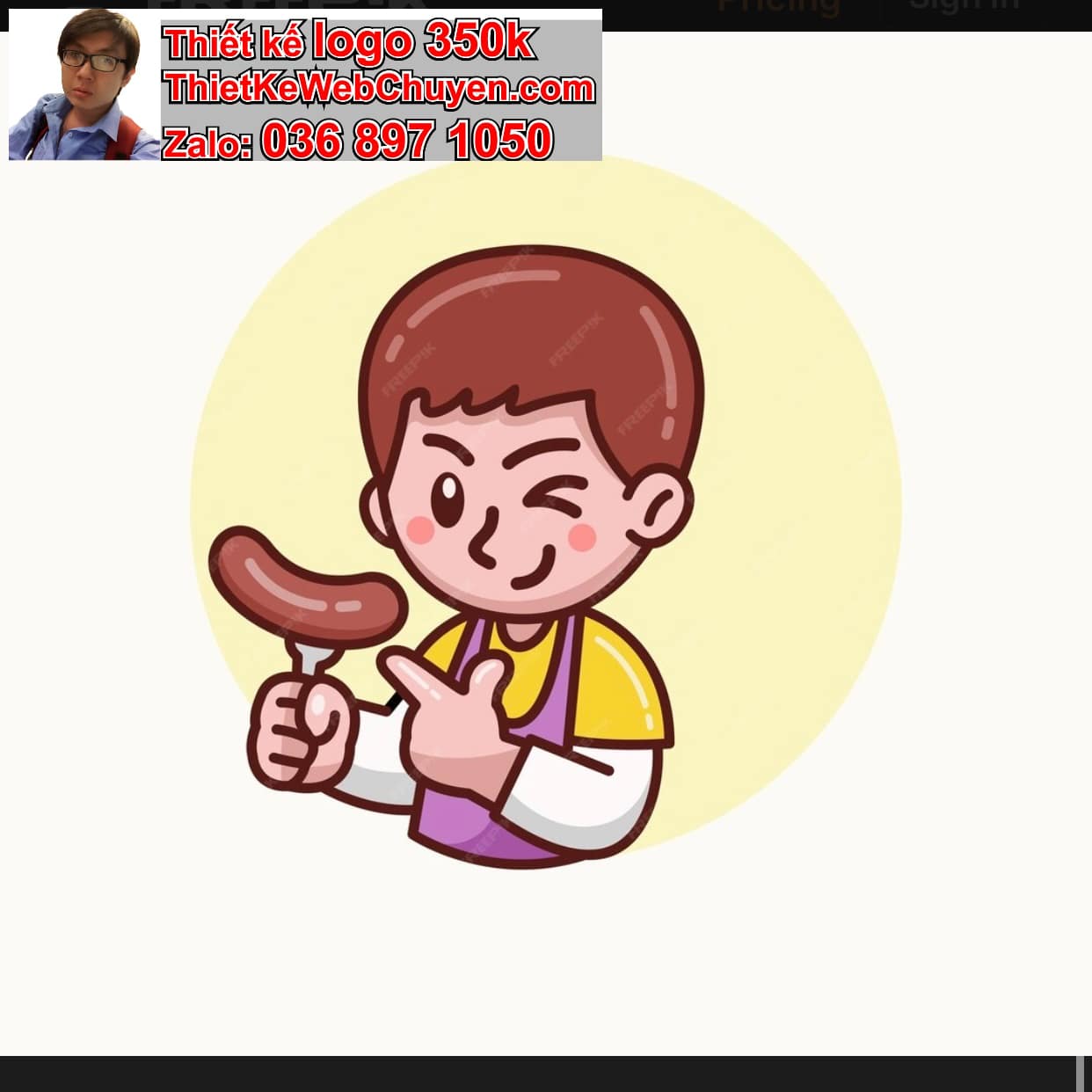 Chàng trai chibi ăn xúc xích