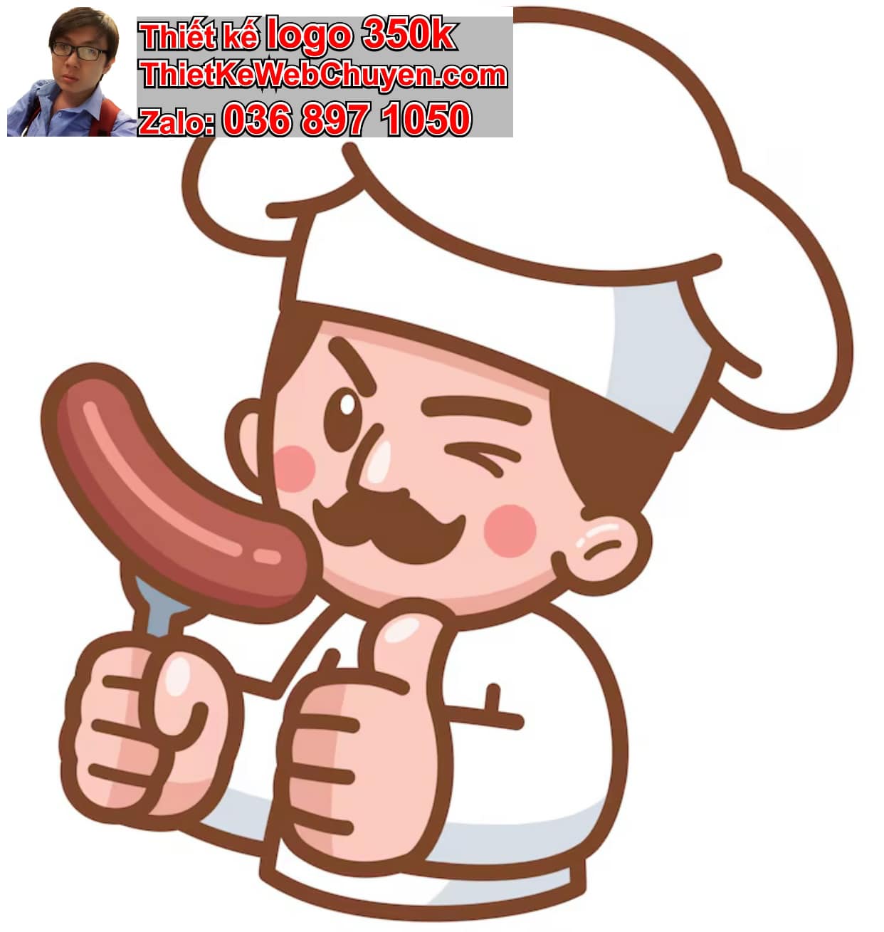 Chàng trai chibi ăn xúc xích