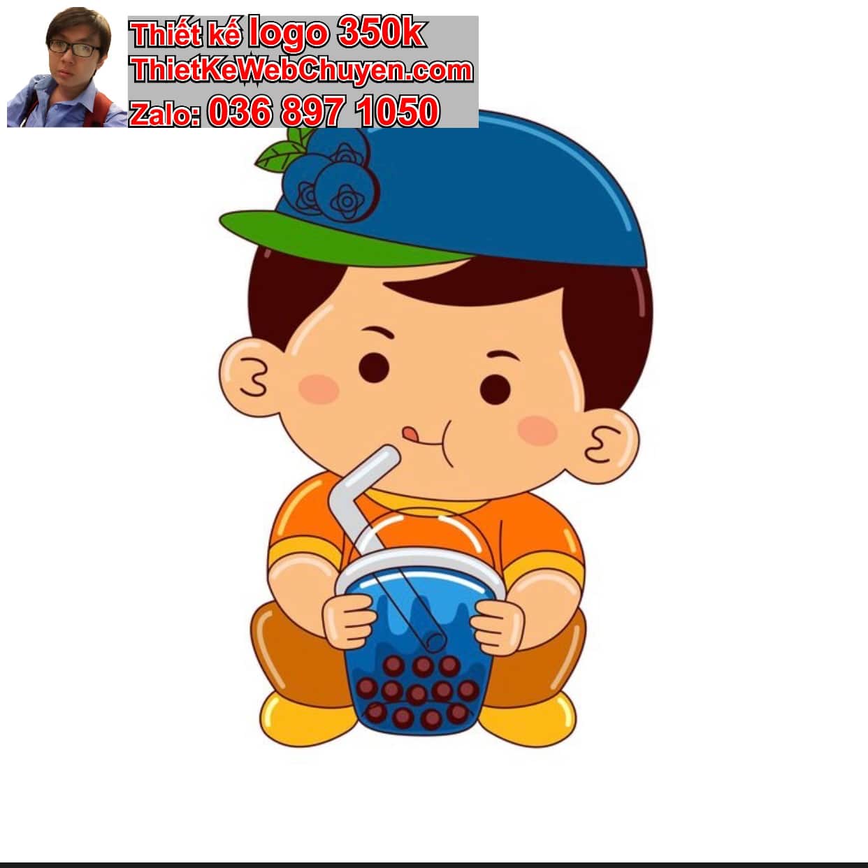 Chàng trai chibi ăn uống ngoài ban công