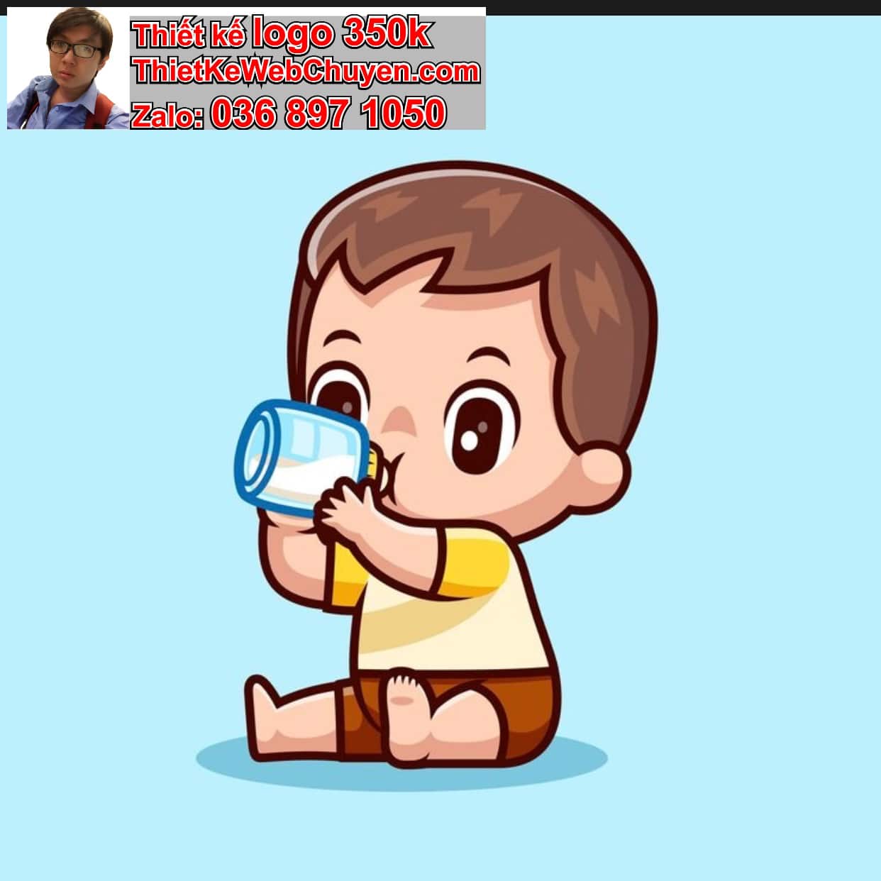 Chàng trai chibi uống sữa tươi