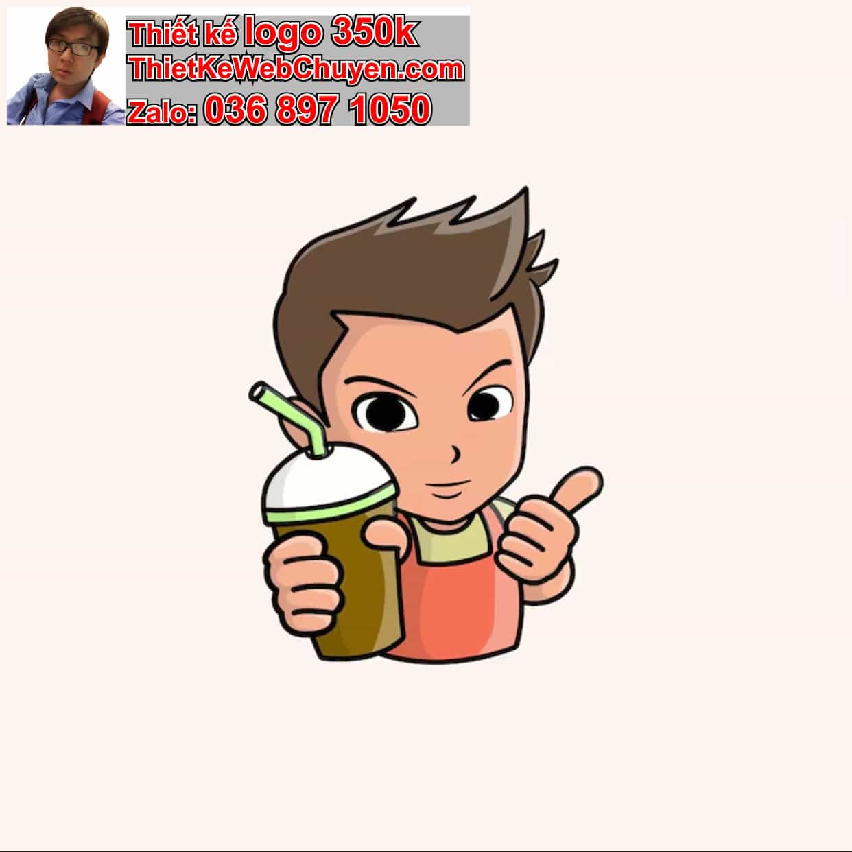 Chàng trai chibi uống trà chanh