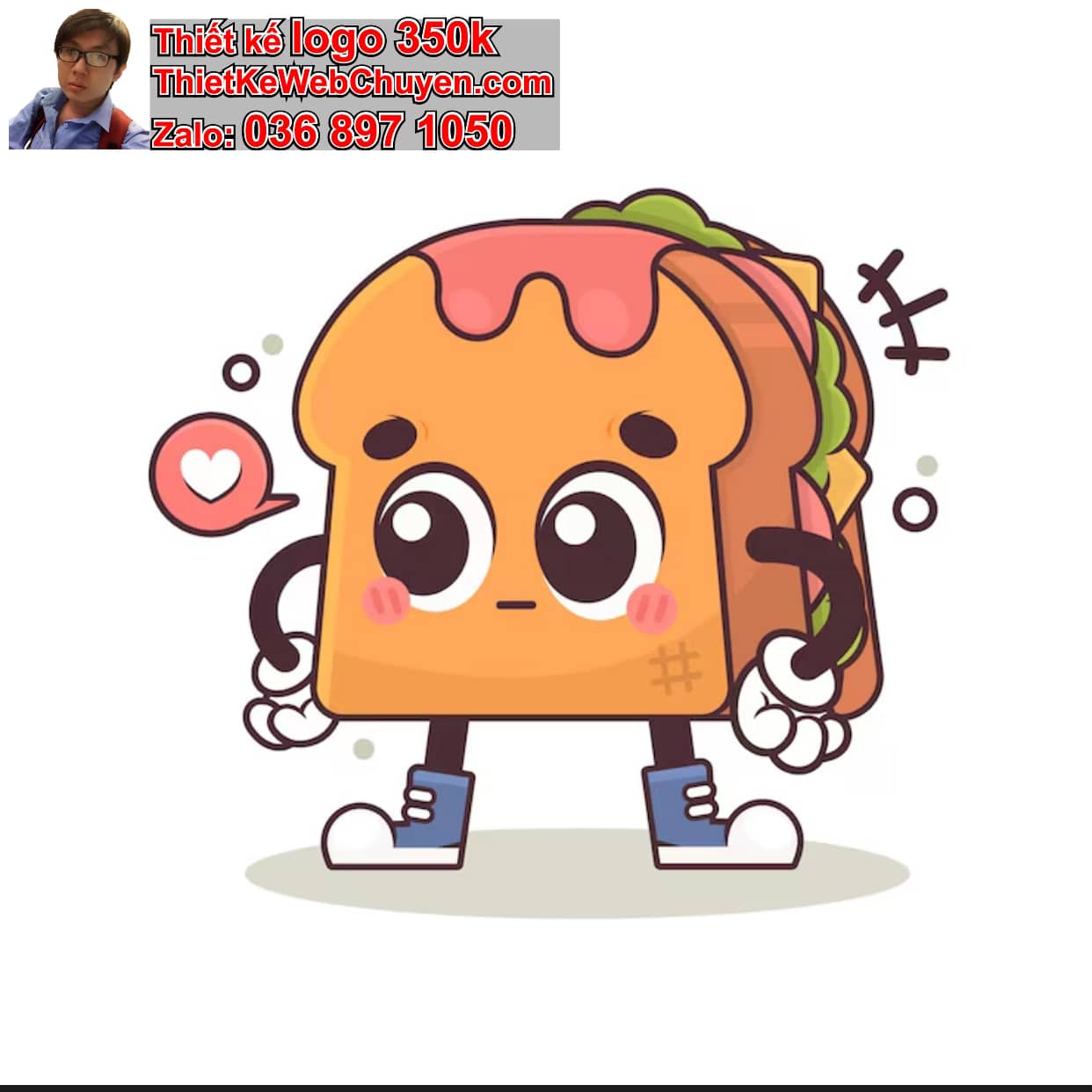 Chibi ác quỷ dễ thương ăn bánh mì