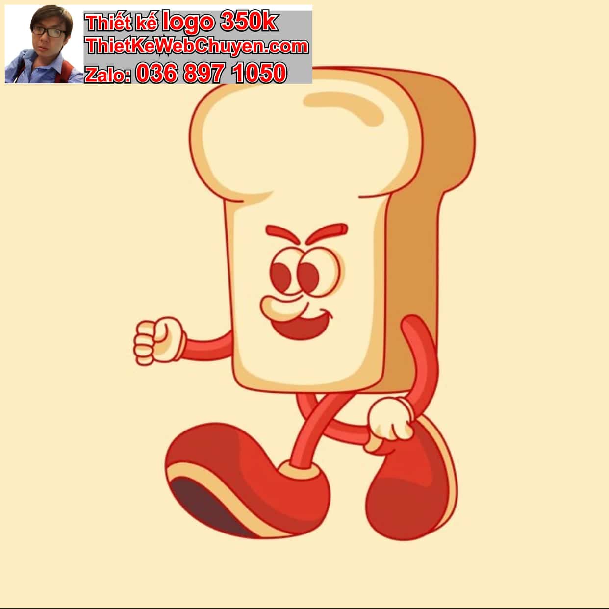 Chibi ác quỷ dễ thương ăn bánh mì