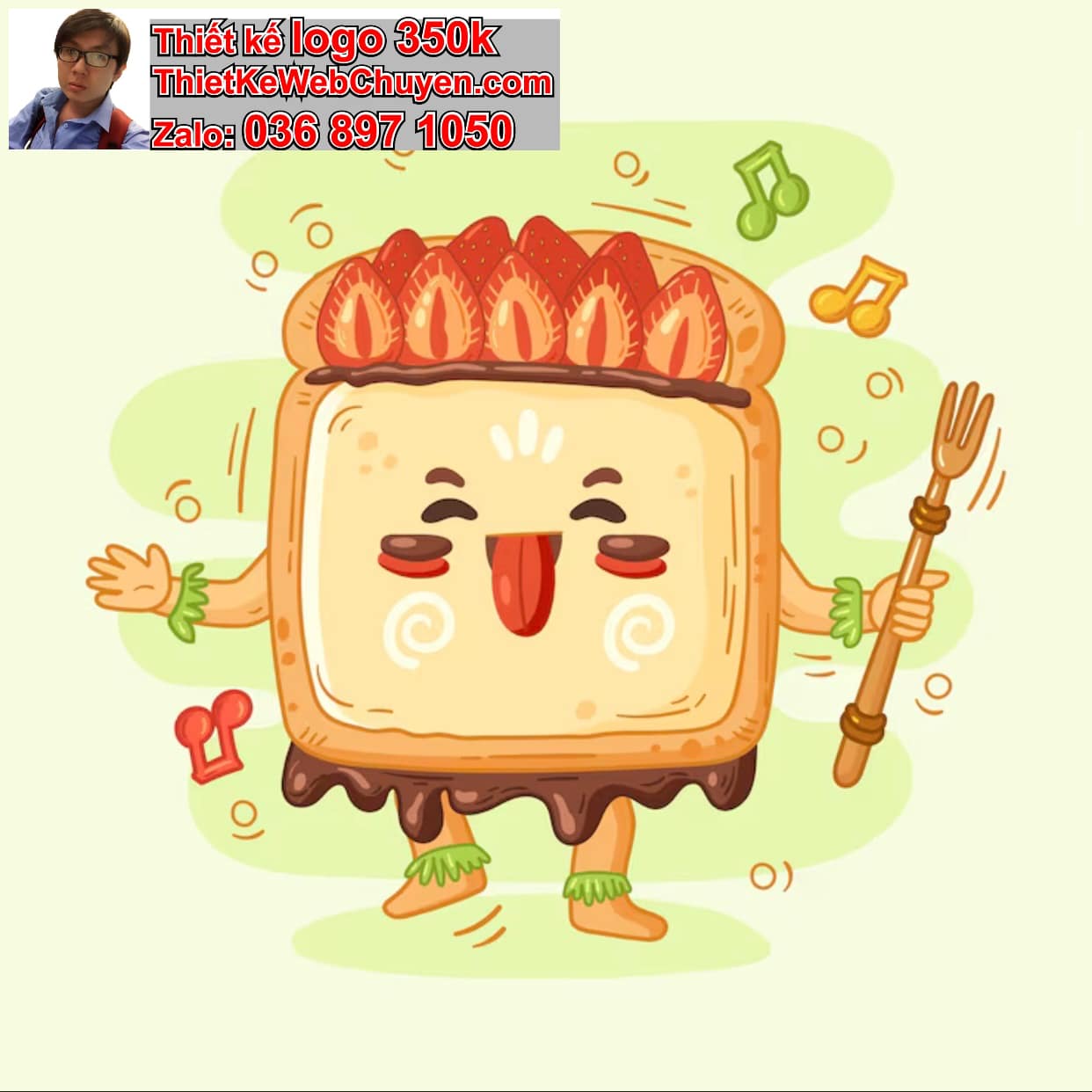 Chibi ác quỷ dễ thương ăn bánh mì