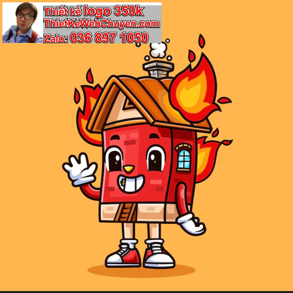 Chibi ác quỷ dễ thương ăn uống trên mái nhà