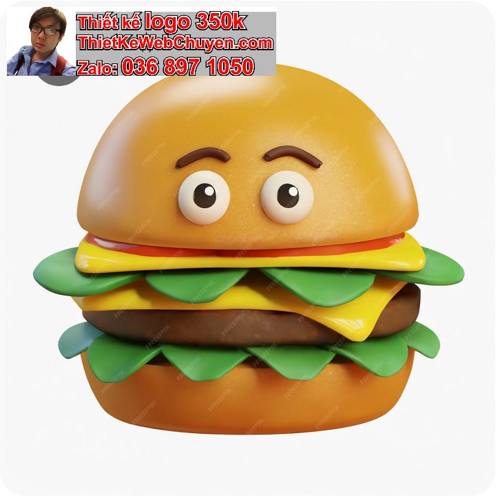 Chibi cosplay ăn hamburger 
