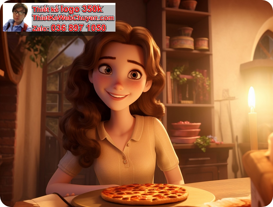 Chibi cosplay ăn pizza