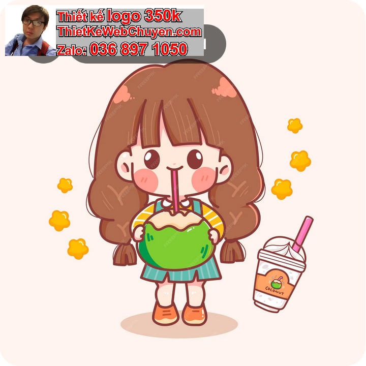 Chibi cosplay uống sinh tố