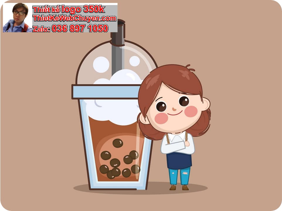 Chibi cosplay uống trà sữa 