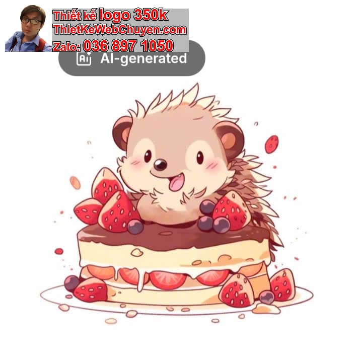 chibi dễ thương ăn bánh ngọt