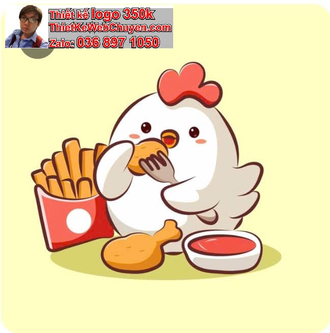 Chibi dễ thương ăn gà rán