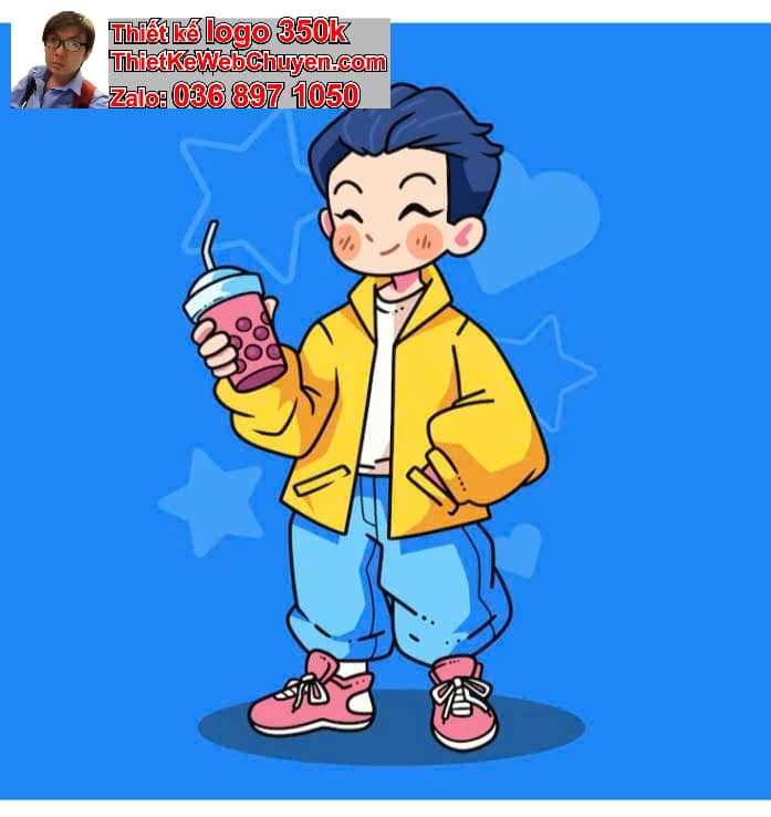 Chibi Học Sinh Uống Soda