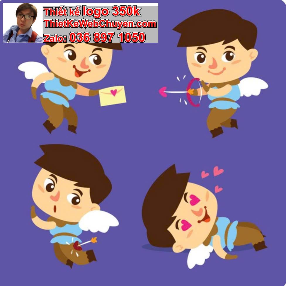 Chibi thiên thần biểu cảm buồn nhẹ