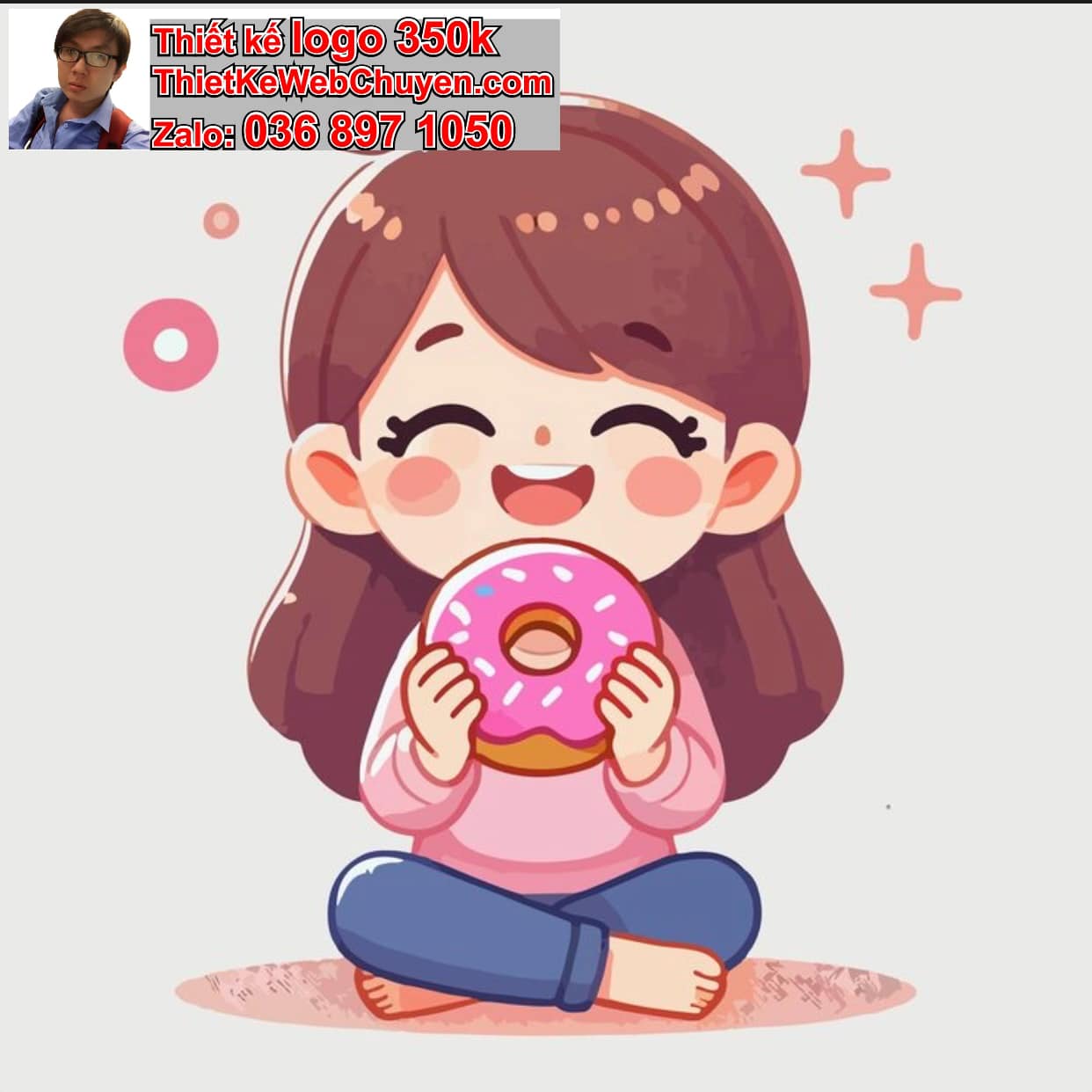 Cô Gái Chibi Ăn Bánh Donut