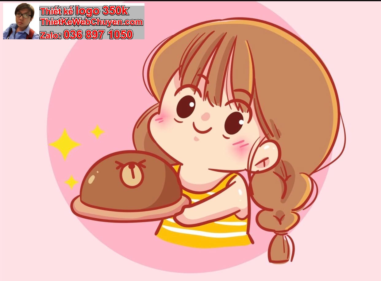 Cô gái chibi ăn bánh ngọt