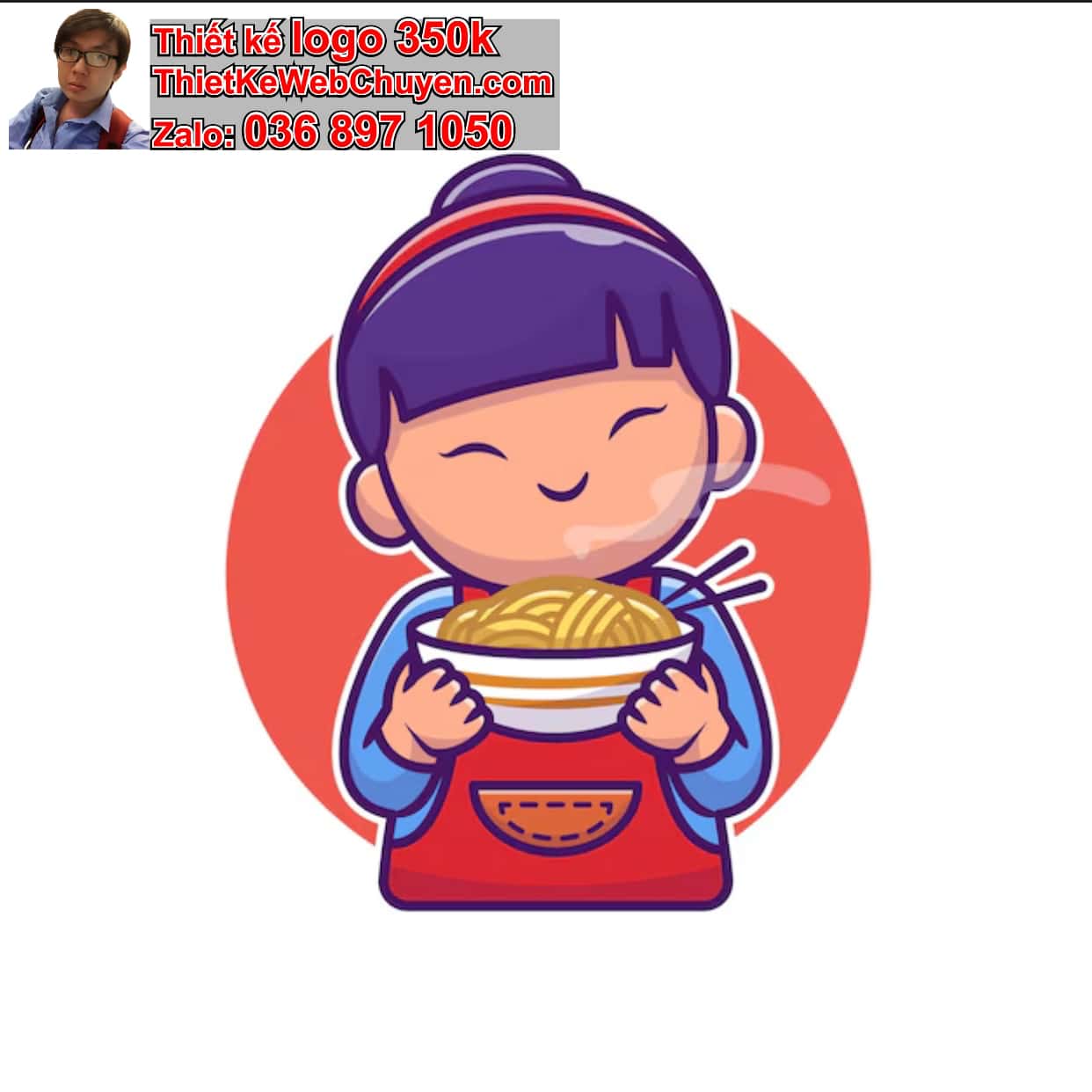 Cô gái chibi ăn bún
