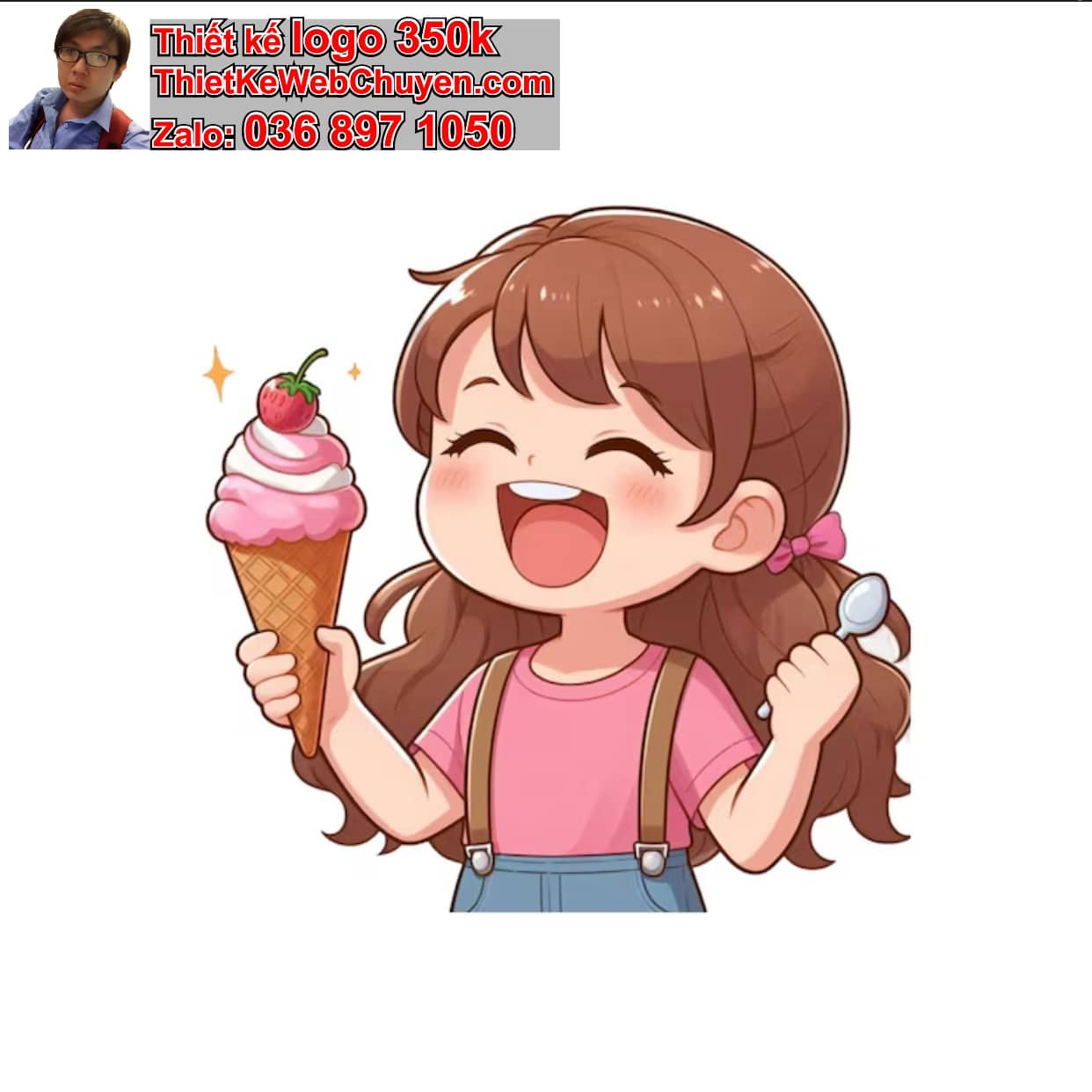 Cô gái chibi ăn kem