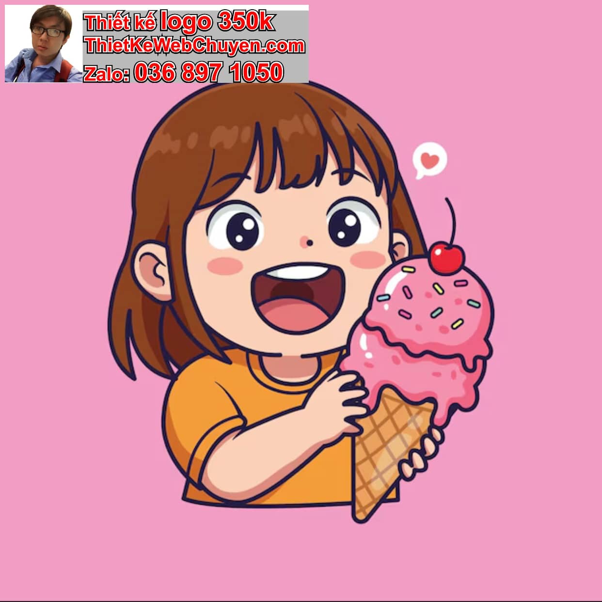 Cô gái chibi ăn kem